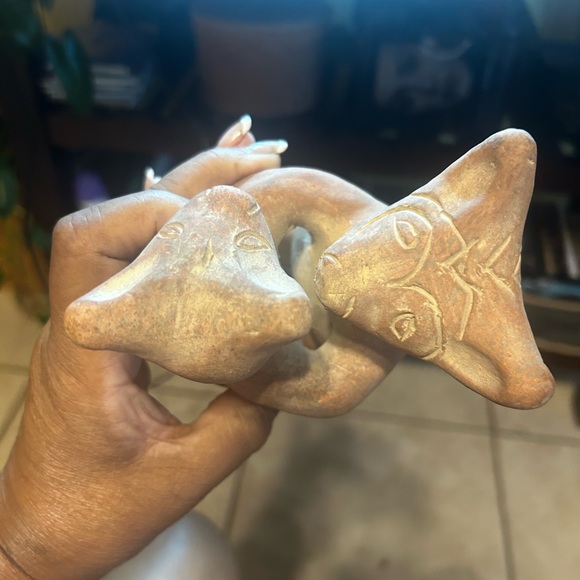 Collectible FolkArt Red Clay Mexican Dancing Dogs - Picture 6 of 7